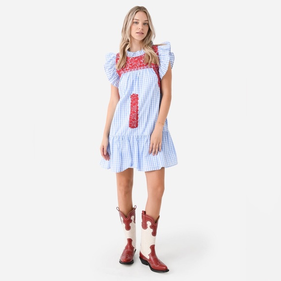 J. MARIE THE REBEL RUFFLE NECK DRESS - Picture 1 of 7
